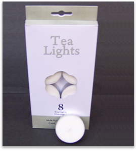 8 PK Powder Pressed Tea Lights